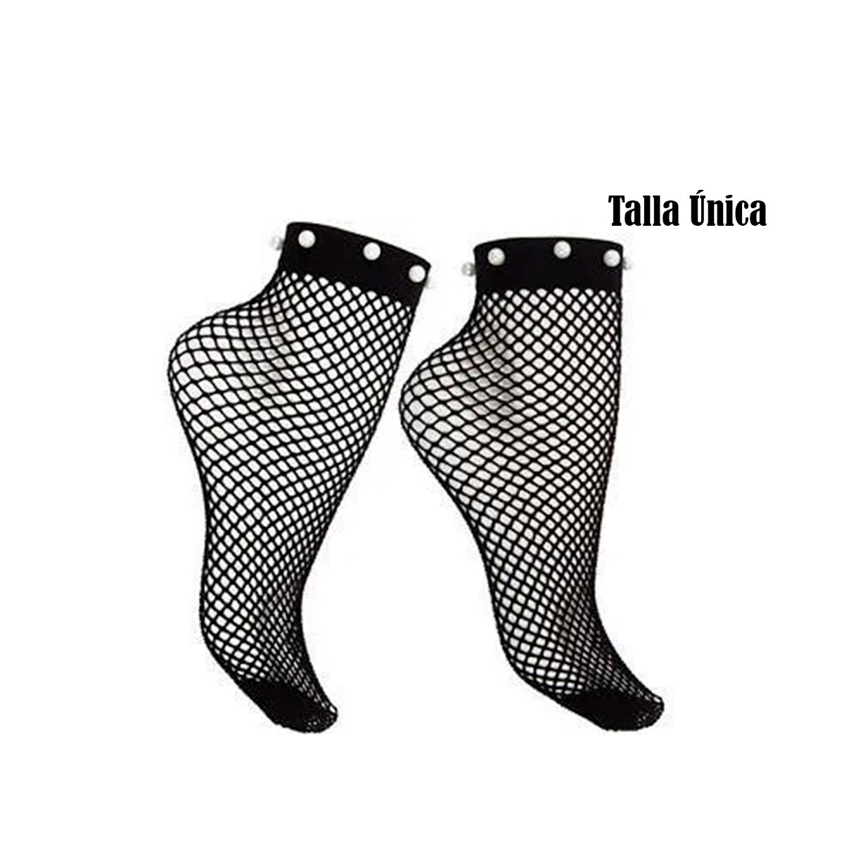 Miniatura 5 de Medias Perladas Malla Negras OE-200