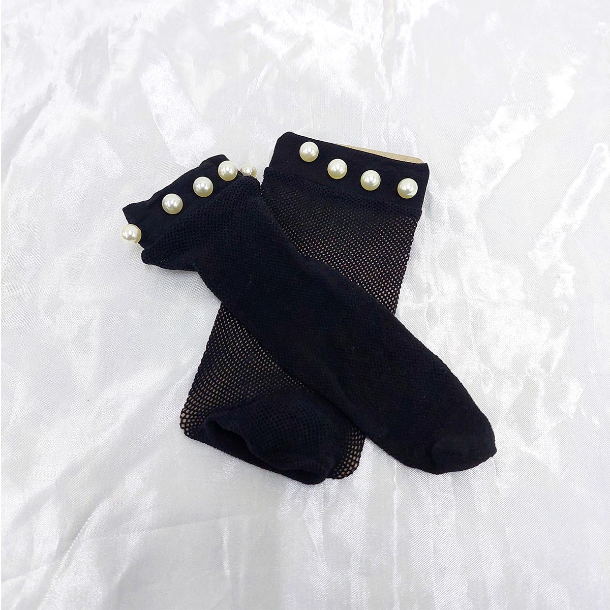 Medias Perladas Malla Negras OE-200