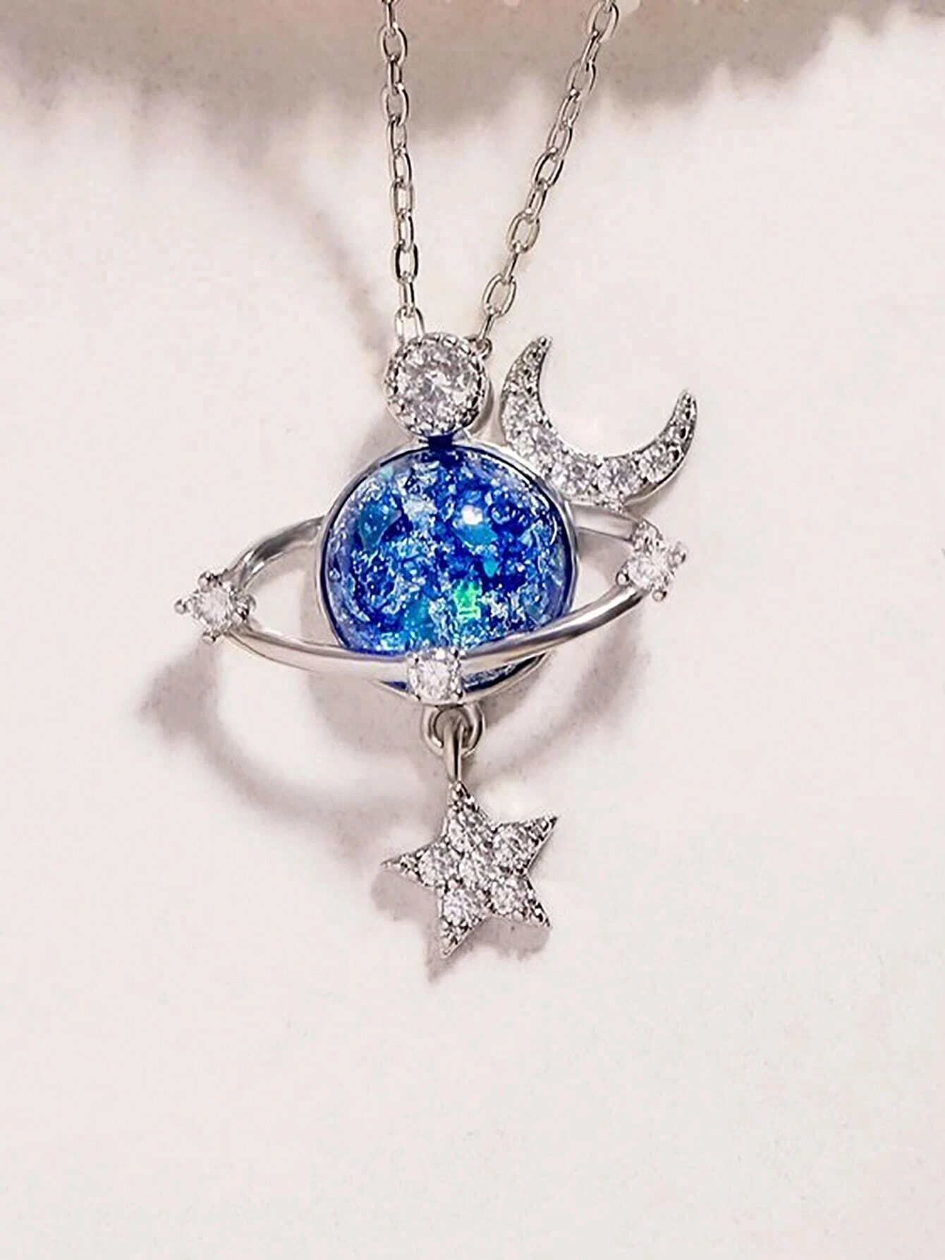 Miniatura 2 de Collar Galaxia Azul +TARJ-HIJA +CajaR SP