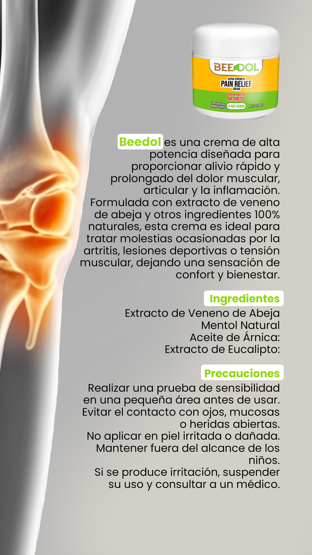 BEEDOL Crema para el dolor articular