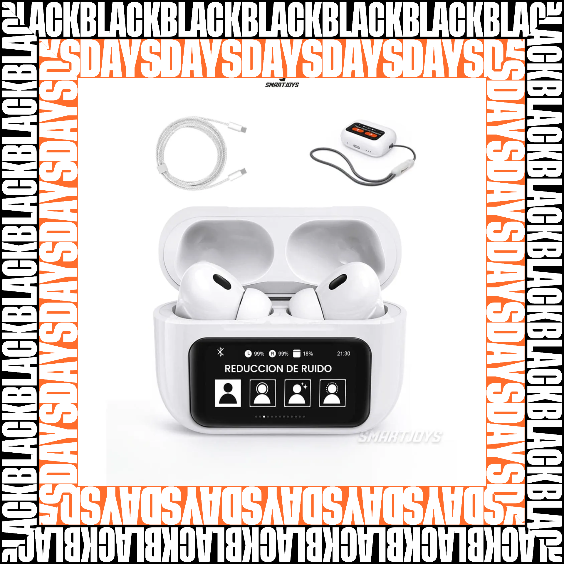 Airpods Con Pantalla 2da G Black Days