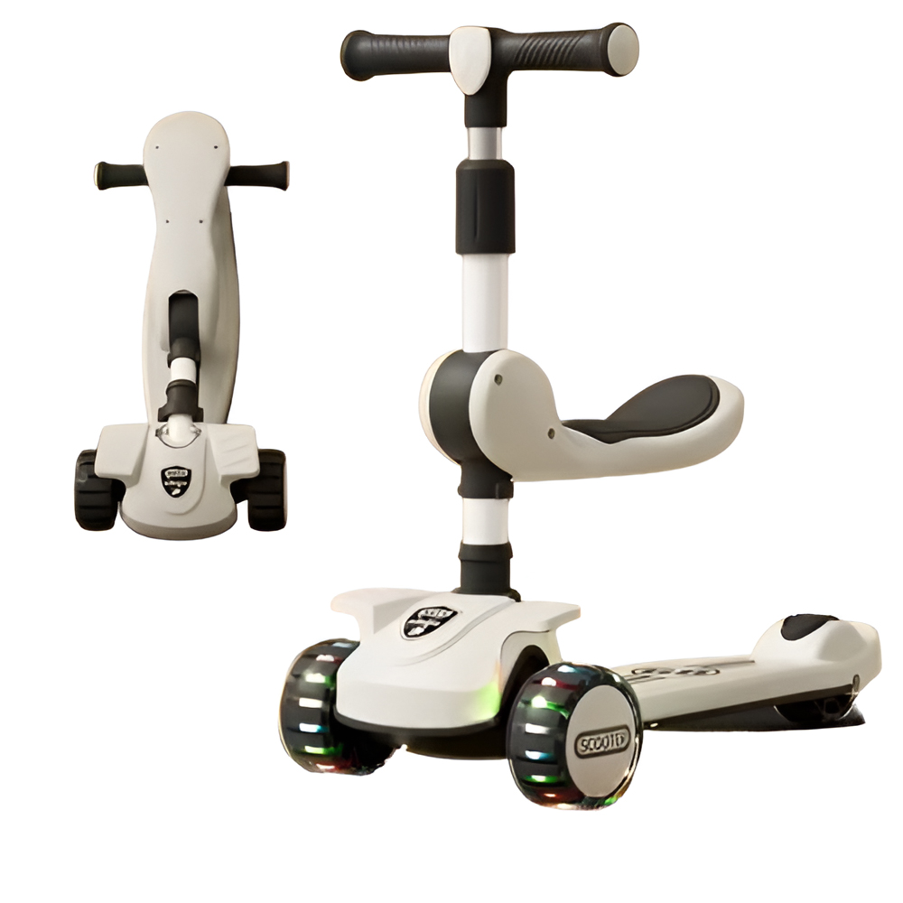 🚀 Patineta 3en1 Musical con Luz y Silla Plegable - Diversión y Seguridad para tus Pequeños!