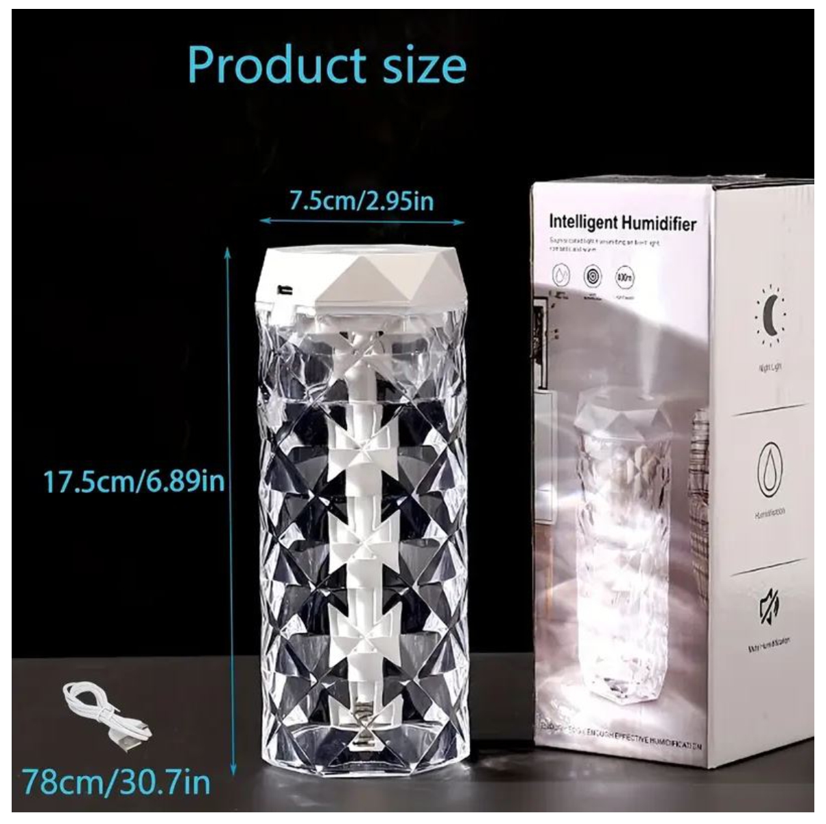 Lampara RGB Humificador Cristal