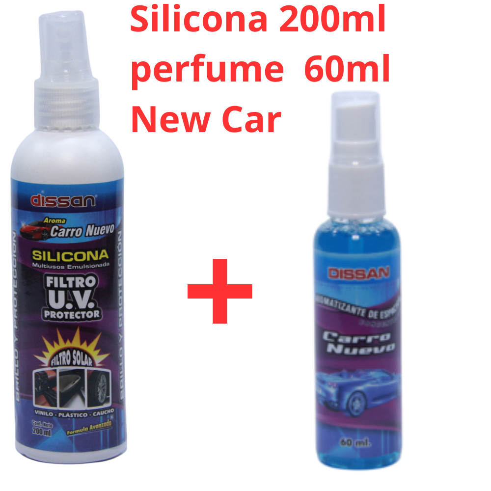 Kit: Silicona 200ml Perfume 60ml New Car