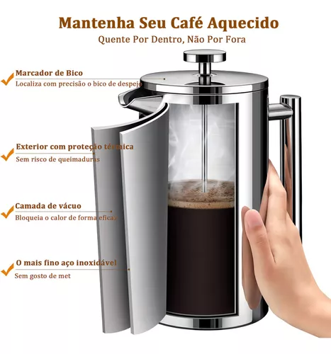 Miniatura 3 de Prensa Francesa de Acero Inoxidable 1 Lt