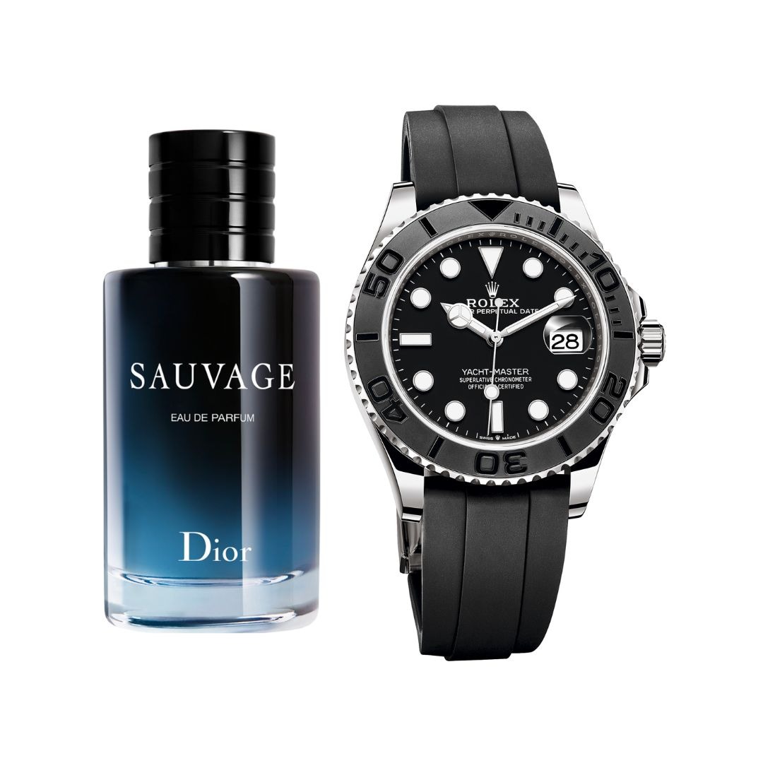 PERFUME SAUVAGE+ROLEXPULSOGOMANEGRO