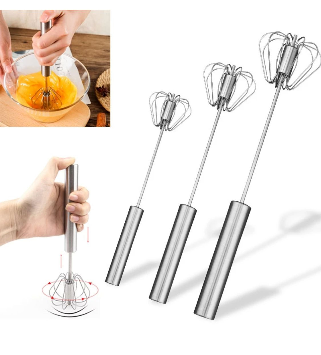 Miniatura 2 de Batidor de huevos de acero inoxidable