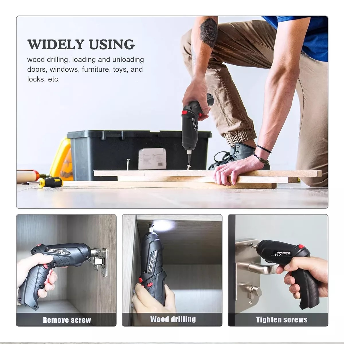 Destornillador Inalambrico gris claro