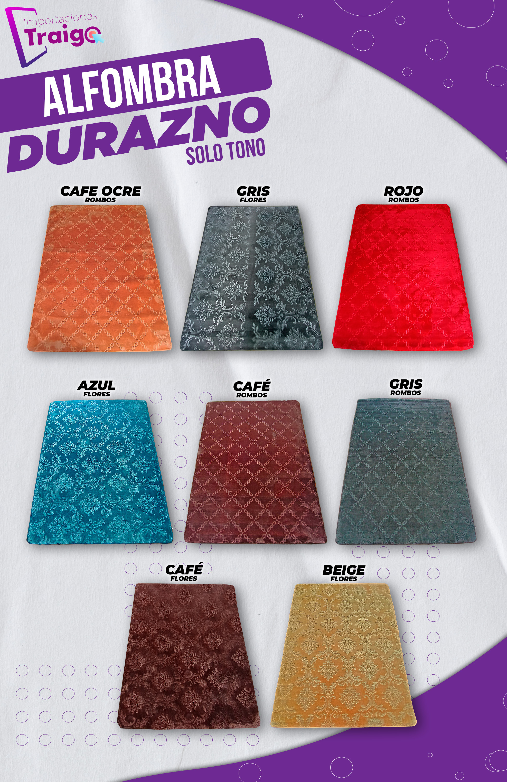 ALFOMBRA DURAZNO SOLO TONO