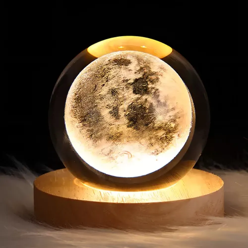 Luz Crystal Ball, 3d Galaxia Lamp