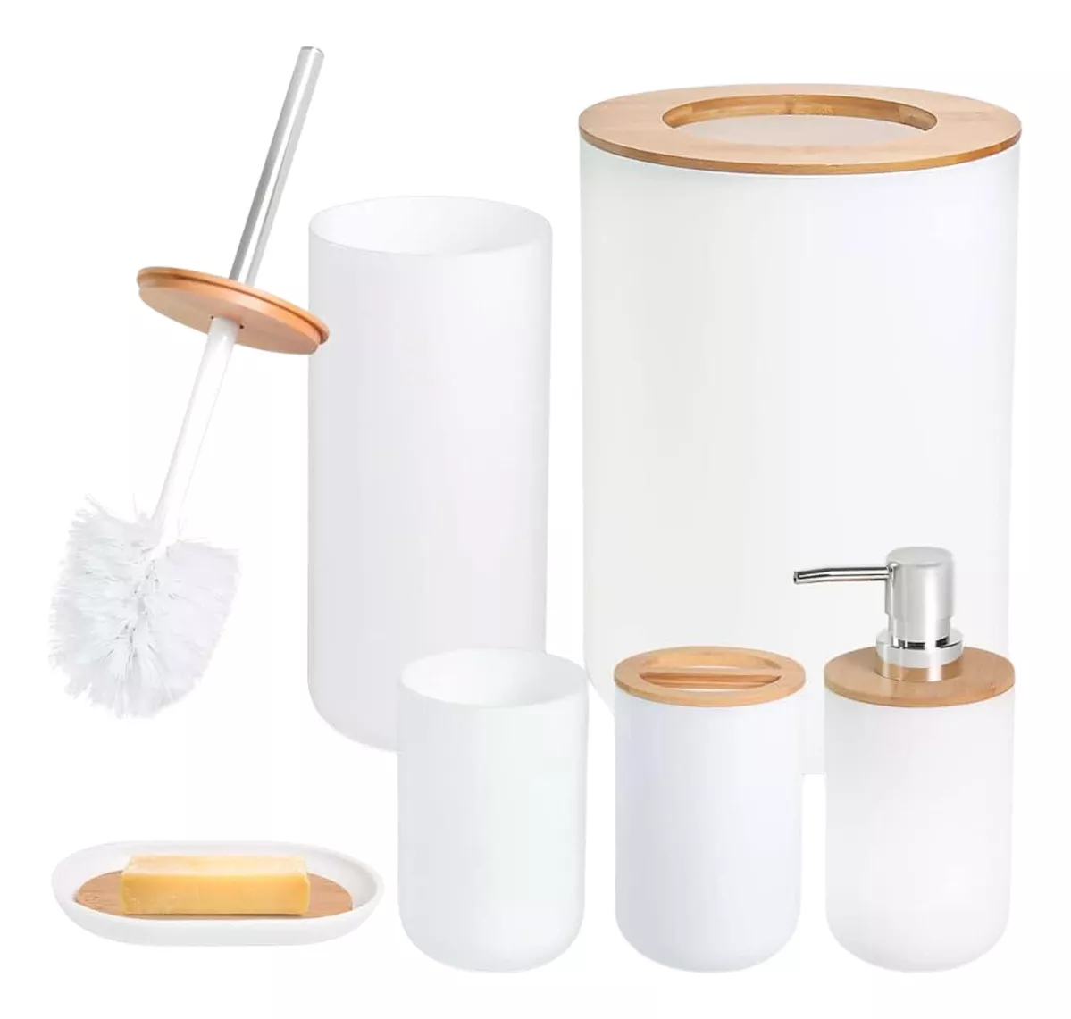 🌿 Juego de Accesorios de Baño de Bambú - Estilo Ecológico para tu Hogar 2