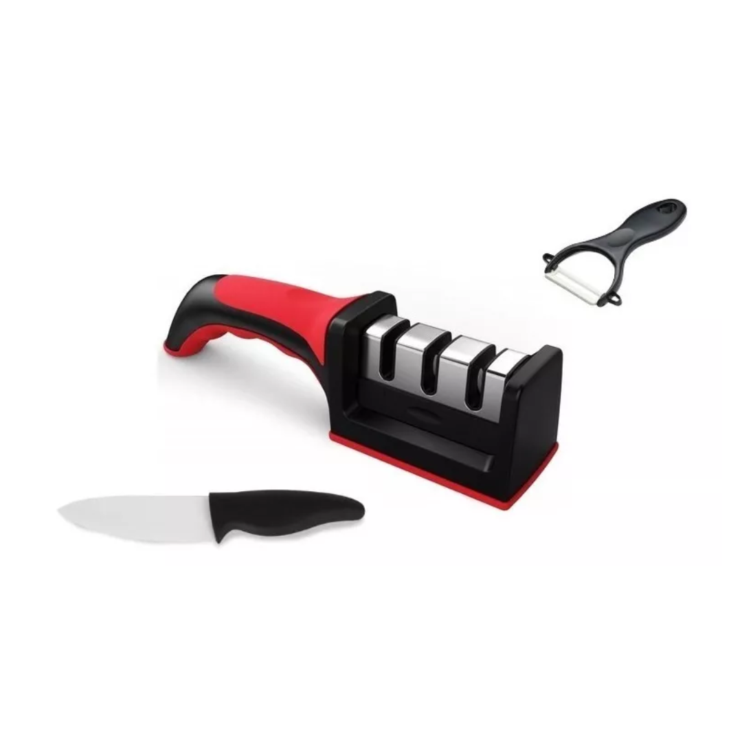 Miniatura 5 de KIT AFILADOR + PELA PAPA+ CUCHILLO