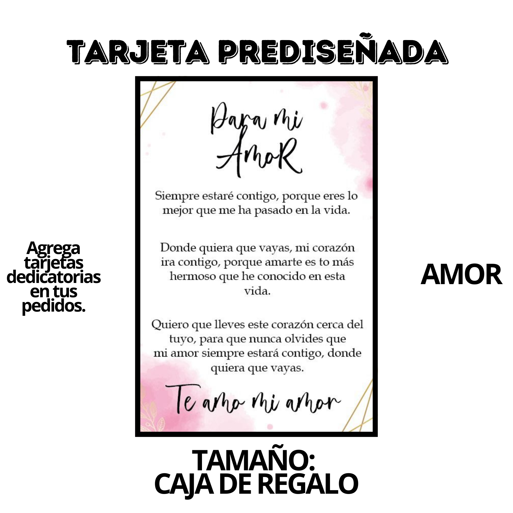 Tarjeta Prediseñada AMOR para CAJAREGALO