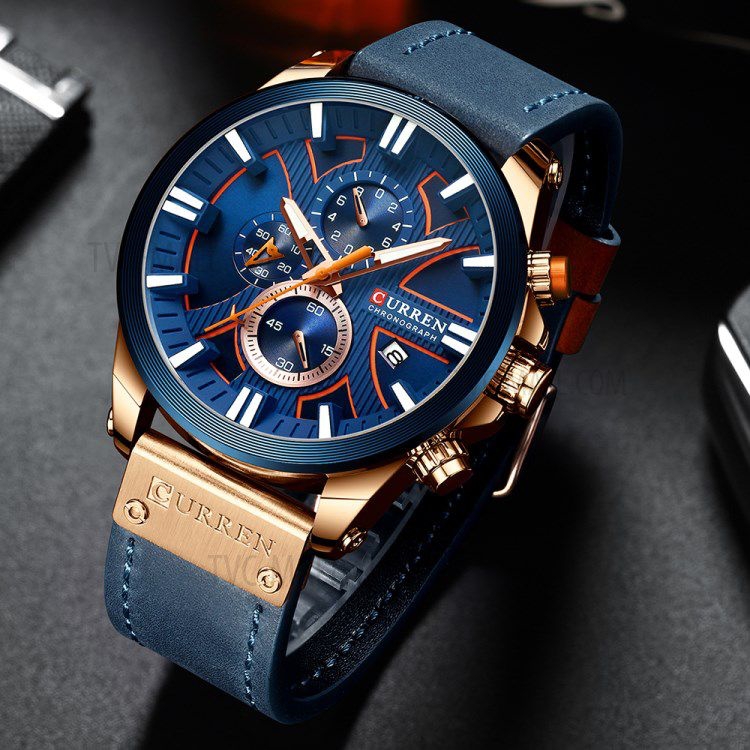 Reloj Para Hombre Curren 8346 Con Cronografo Correa Cuero