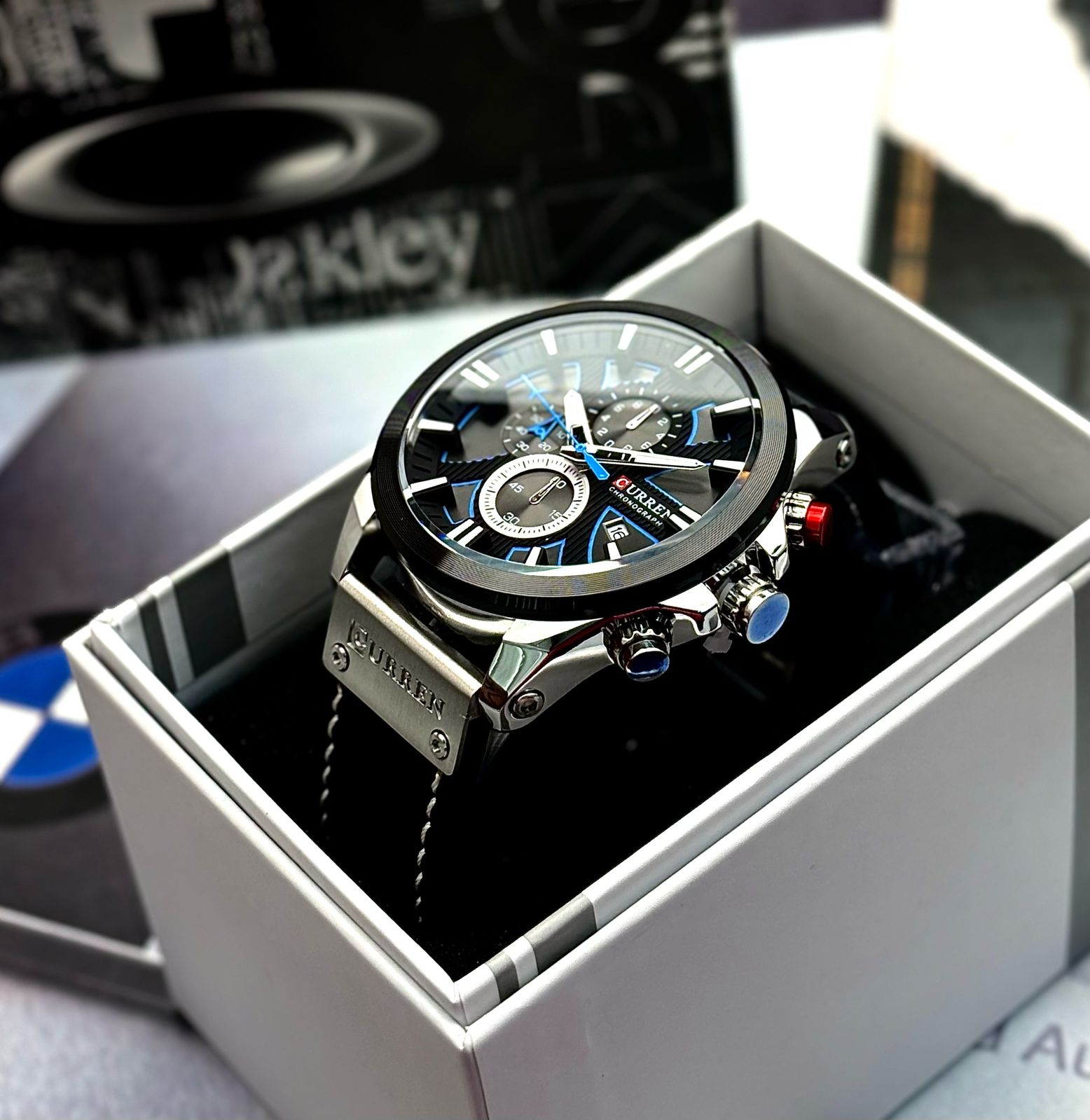 Reloj Para Hombre Curren 8346 Con Cronografo Correa Cuero