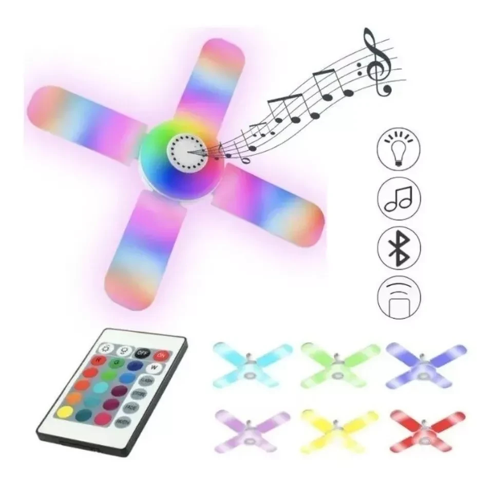 Miniatura 2 de Bombillo con Apas Parlante Luces RGB