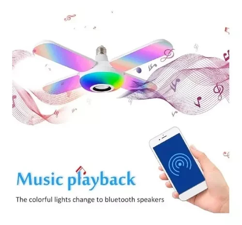 Miniatura 3 de Bombillo con Apas Parlante Luces RGB