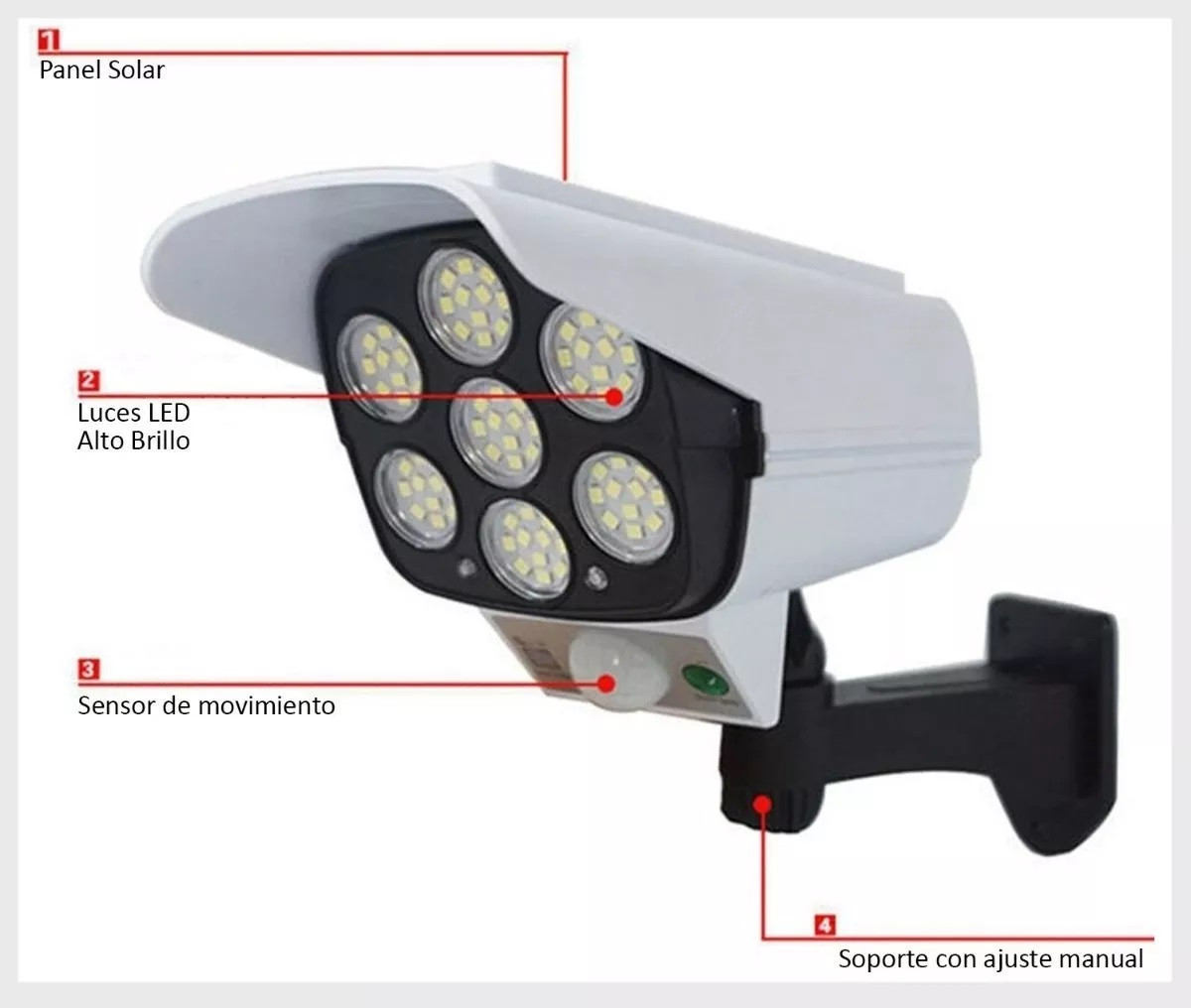 Miniatura 4 de Lámpara Led Solar Y  Sensor Tipo Camara