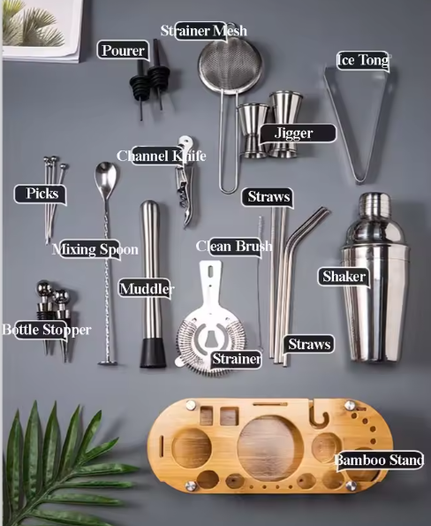 Kit Coctelería Bar Profesional 23 Piezas