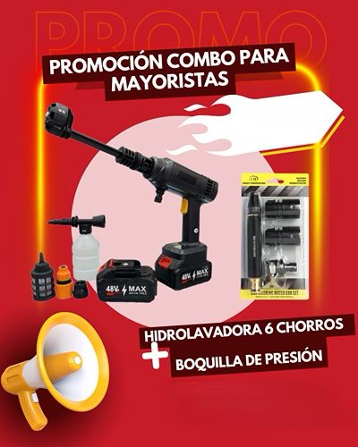 HIDROLAVADORA 6 CHORROS + BOQUILLAS
