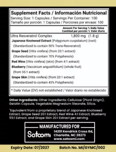 Miniatura 2 de Resveratrol Americano Satoomi