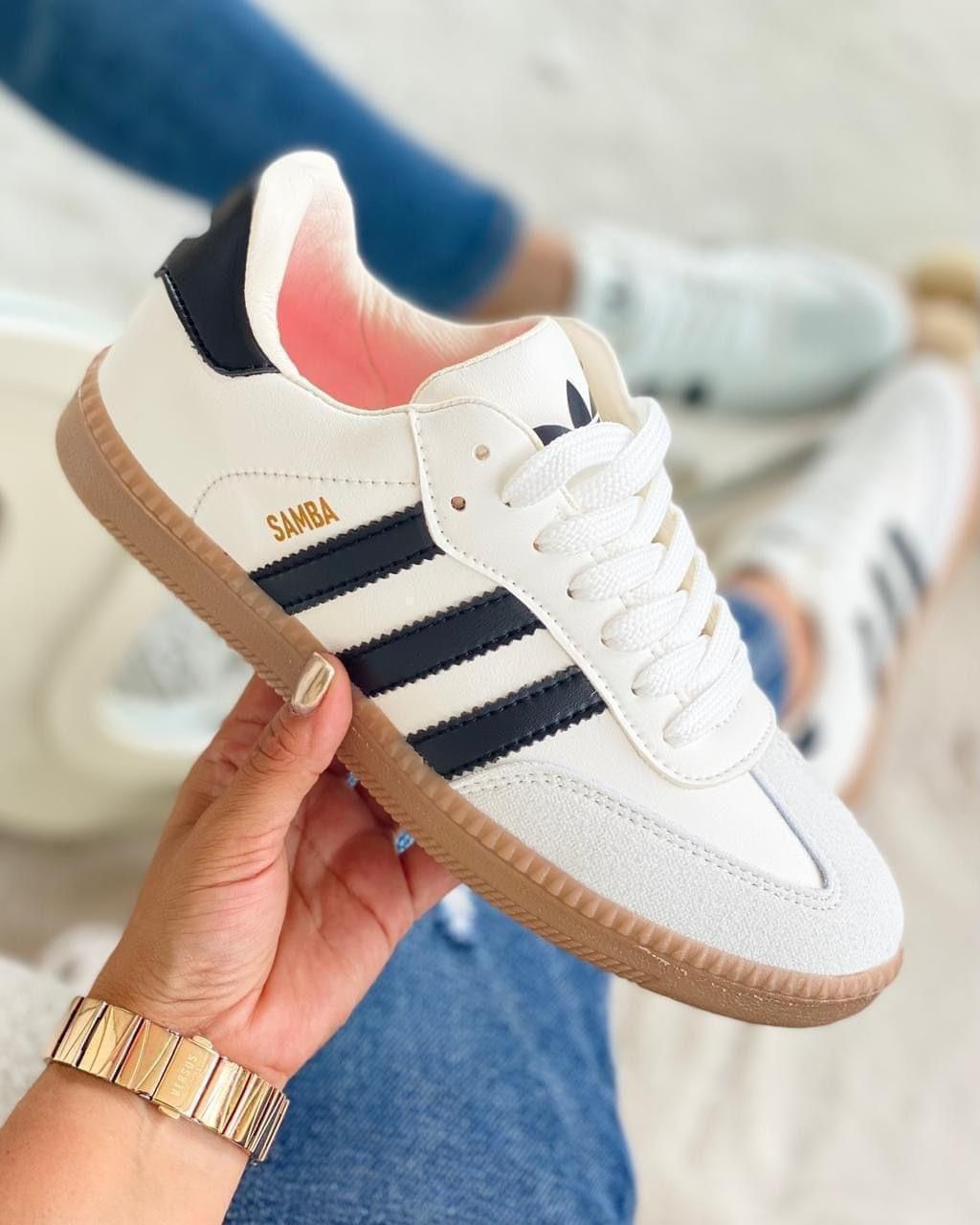 Tenis Adidas Samba Beige Negro Dama