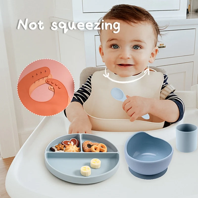 SET VAJILLA DE SILICONA PARA BEBE X5