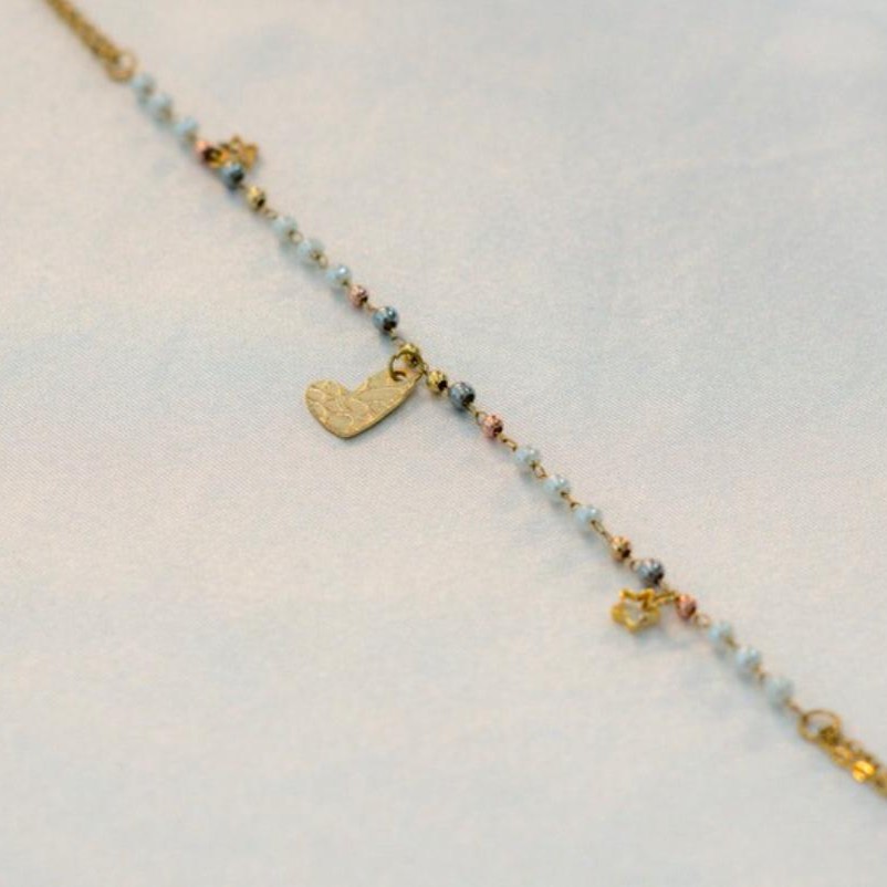 TOBILLERA DE CORAZON CON MURANO