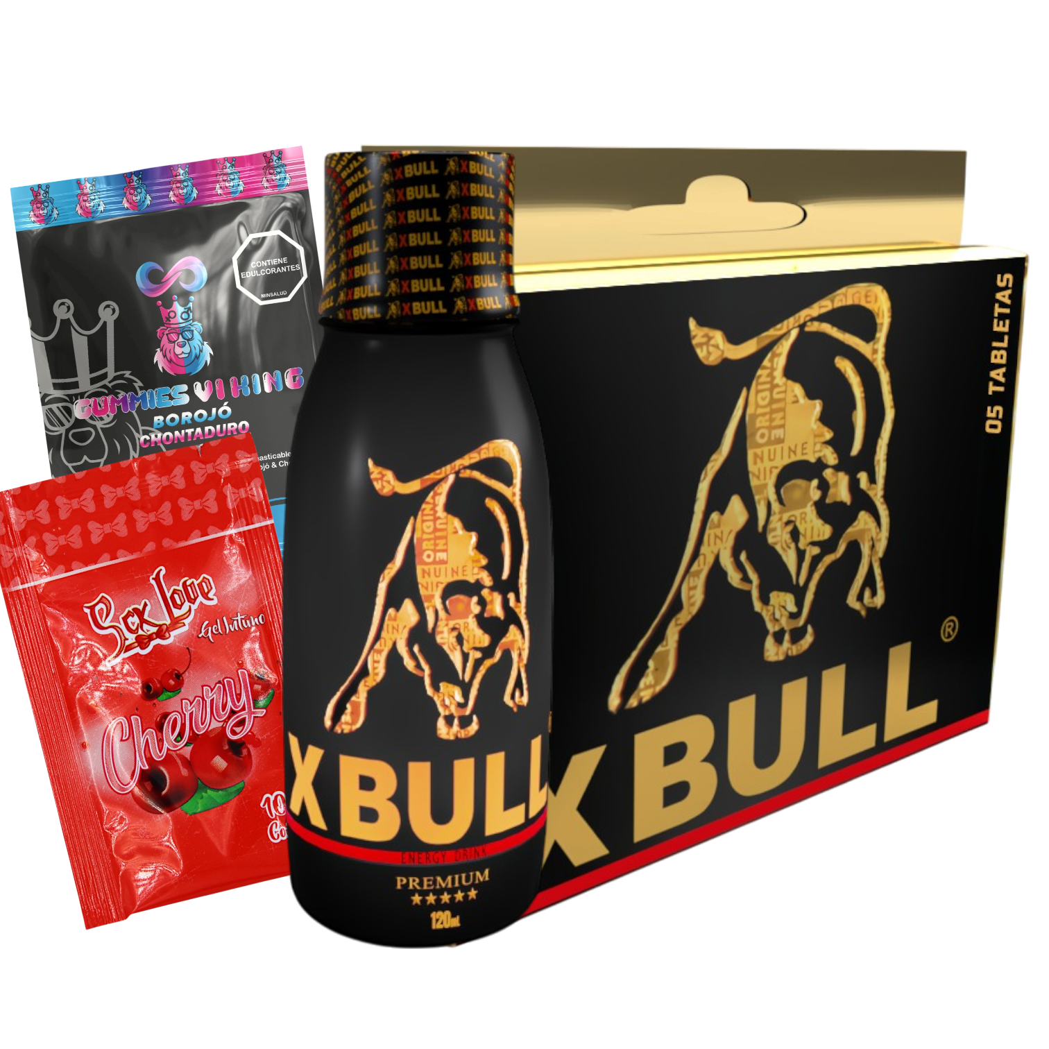 X-Bull 5 Tab + Jarabe + Sachet + Gummies
