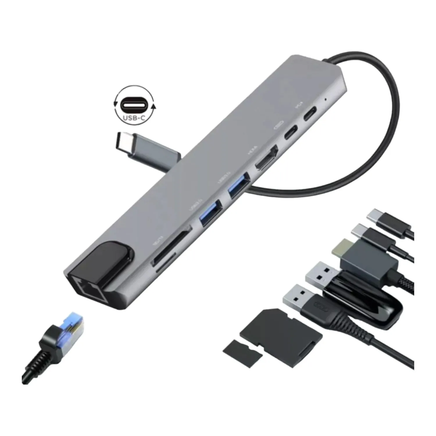 ADAPTADOR HUB 8 EN 1