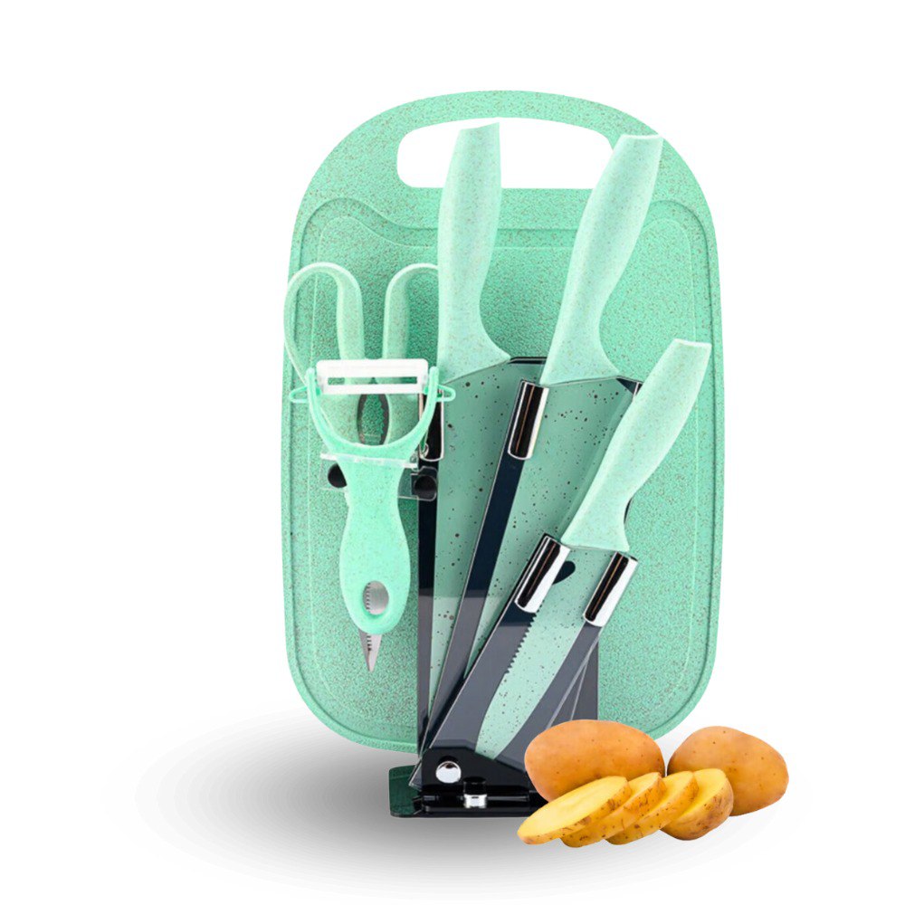 Miniatura 3 de Set X7 Utensilios Cuchillos Cocina Verde