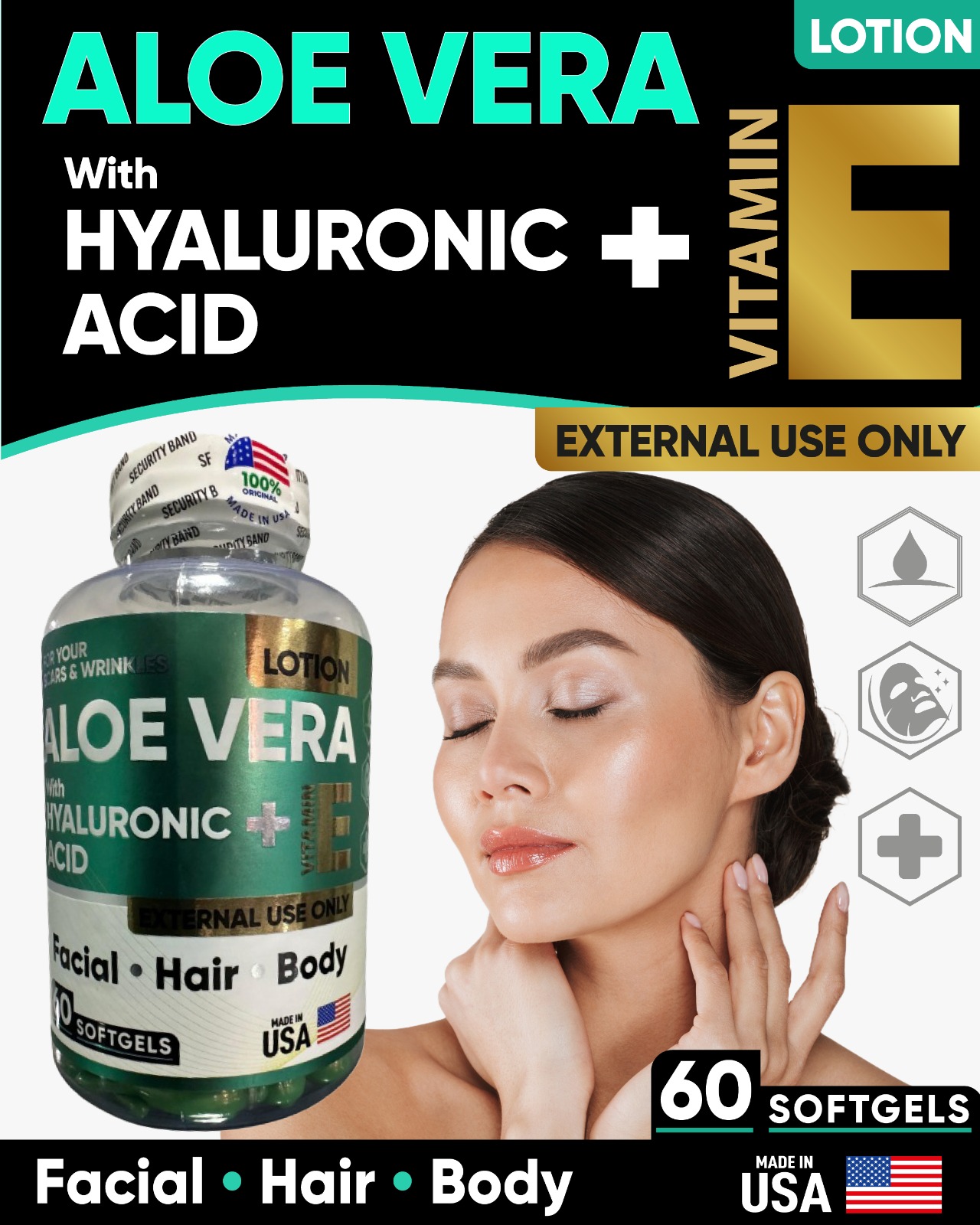 Aloe Vera Acido Hialuronico Facial X 60