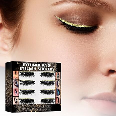 Pegatina pestaña postiza con delineador