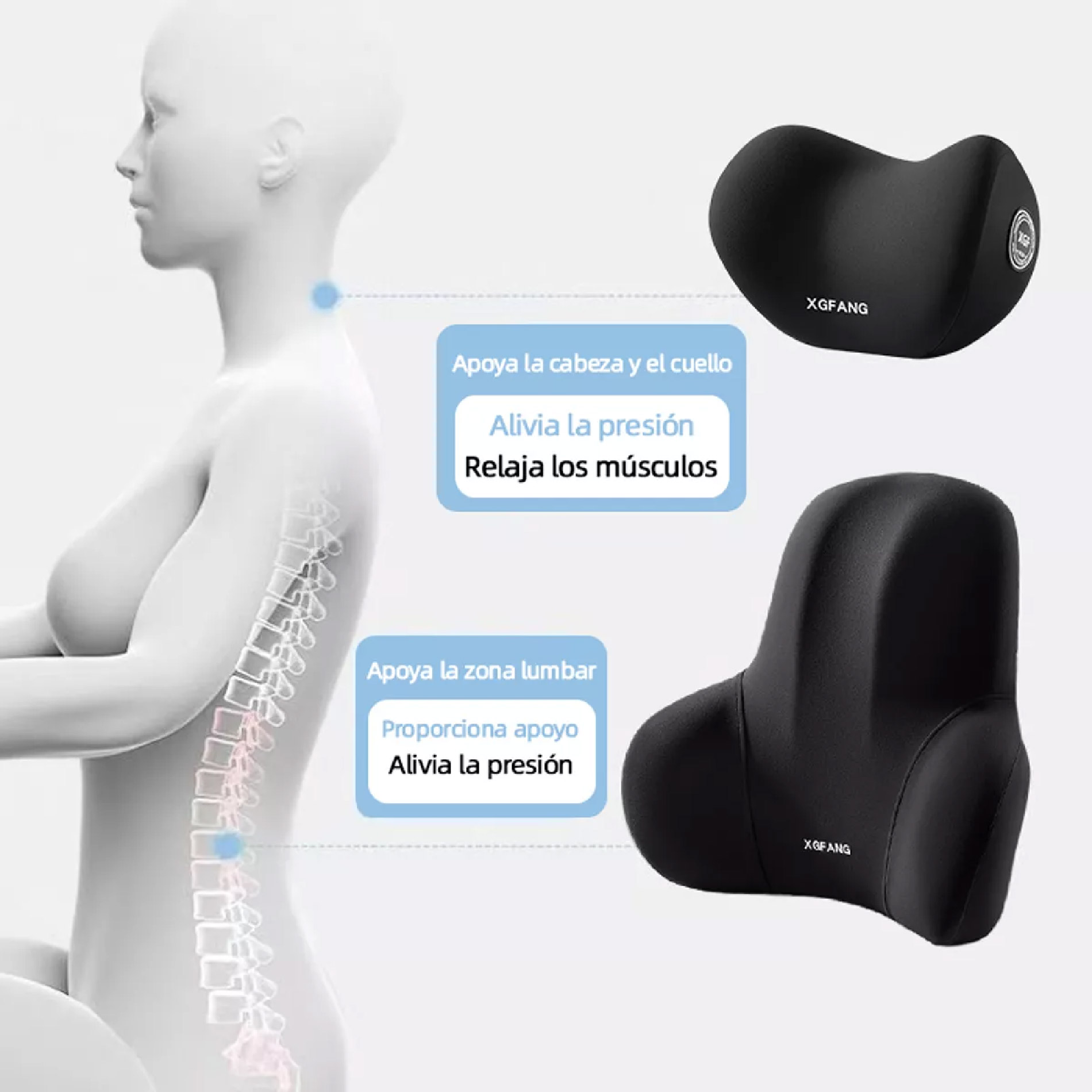 Miniatura 6 de Cojines Lumbar Y Cuello De Asiento Carro