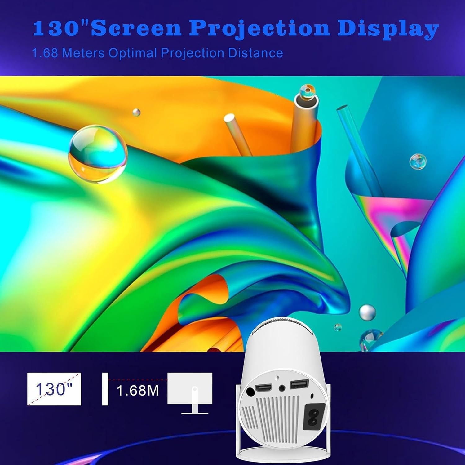 Miniatura 3 de Miniproyector HY300PRO para Dormitorio