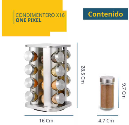 Miniatura 3 de Especiero 16 Condimentos Giratorio AI