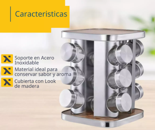 Miniatura 2 de Especiero 16 Condimentos Giratorio AI