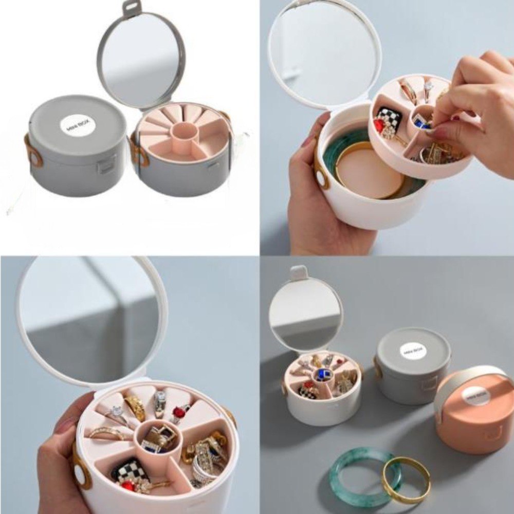 Miniatura 3 de Joyero de lujo 2 niveles con espejo