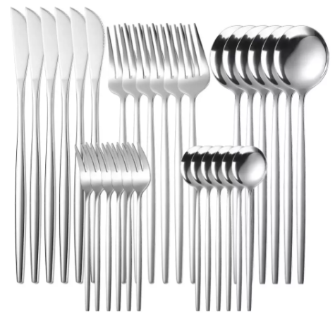 Set Cubiertos 30 Pzas Plata