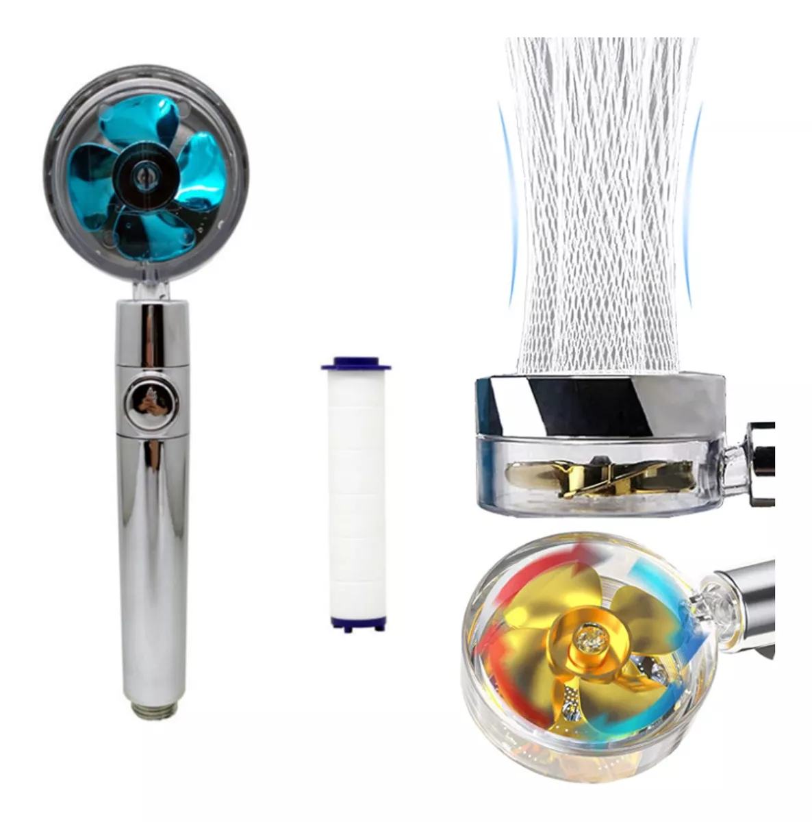 Miniatura 3 de DUCHA DE MANGO TURBINA ESPIRAL