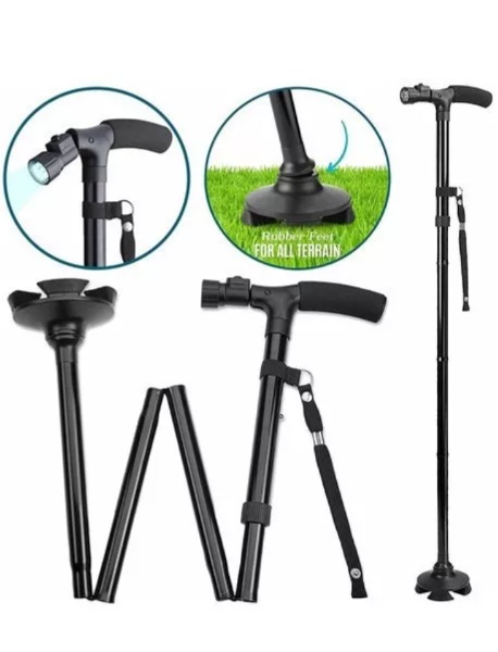 Bastón Ortopédico Plegable Con Linterna