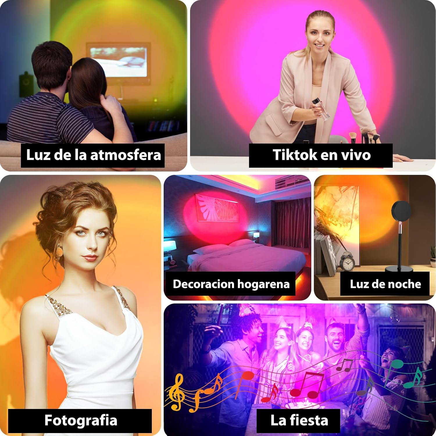 Miniatura 2 de Lampara tik tok efecto atardecer