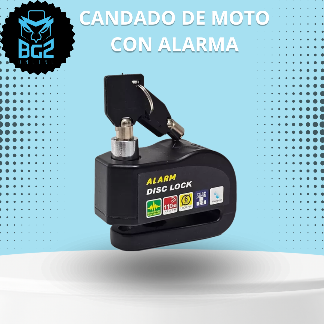 CANDADO DE MOTO CON ALARMA