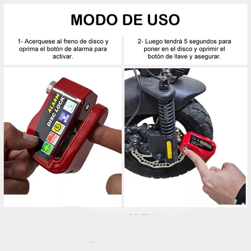 CANDADO DE MOTO CON ALARMA