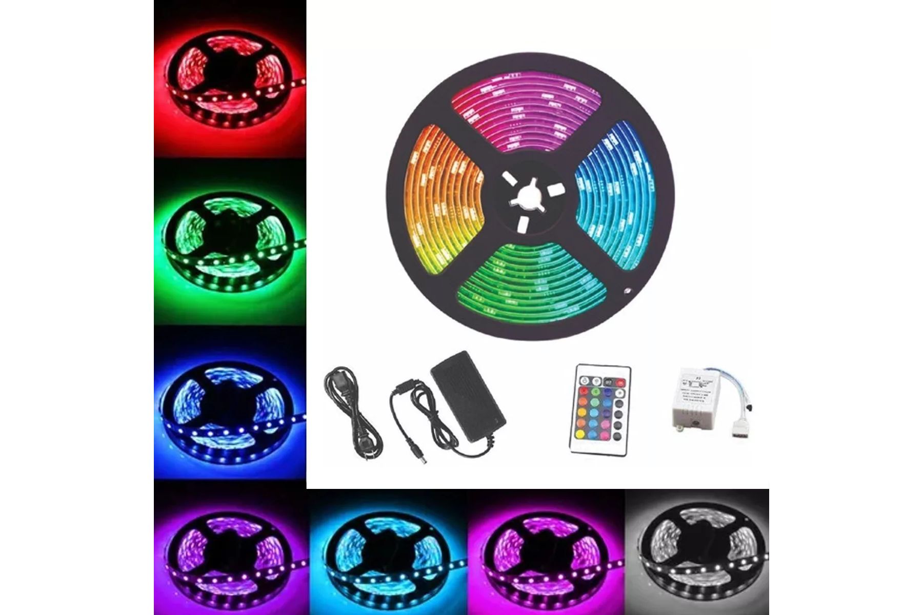 cinta led rgb multicolor control 5 mts