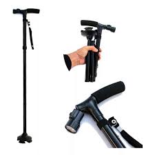 Bastón plegable con linterna