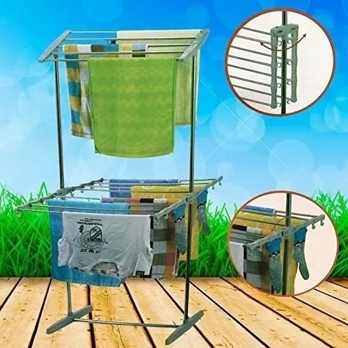 Miniatura 3 de TENDEDERO DE ROPA 2 NIVELES PLEGABLE
