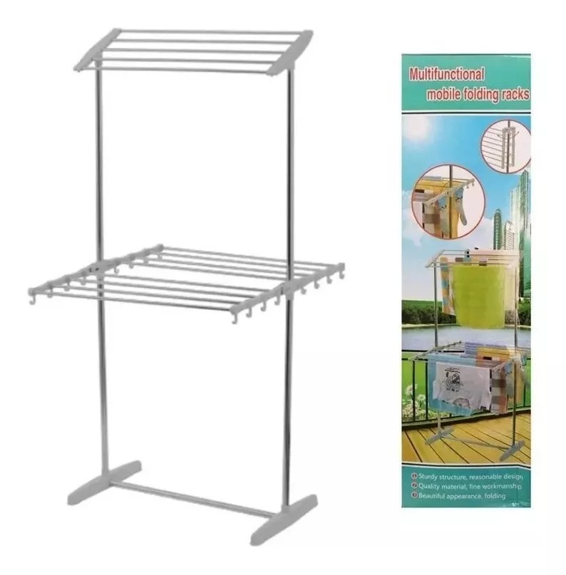 Miniatura 2 de TENDEDERO DE ROPA 2 NIVELES PLEGABLE