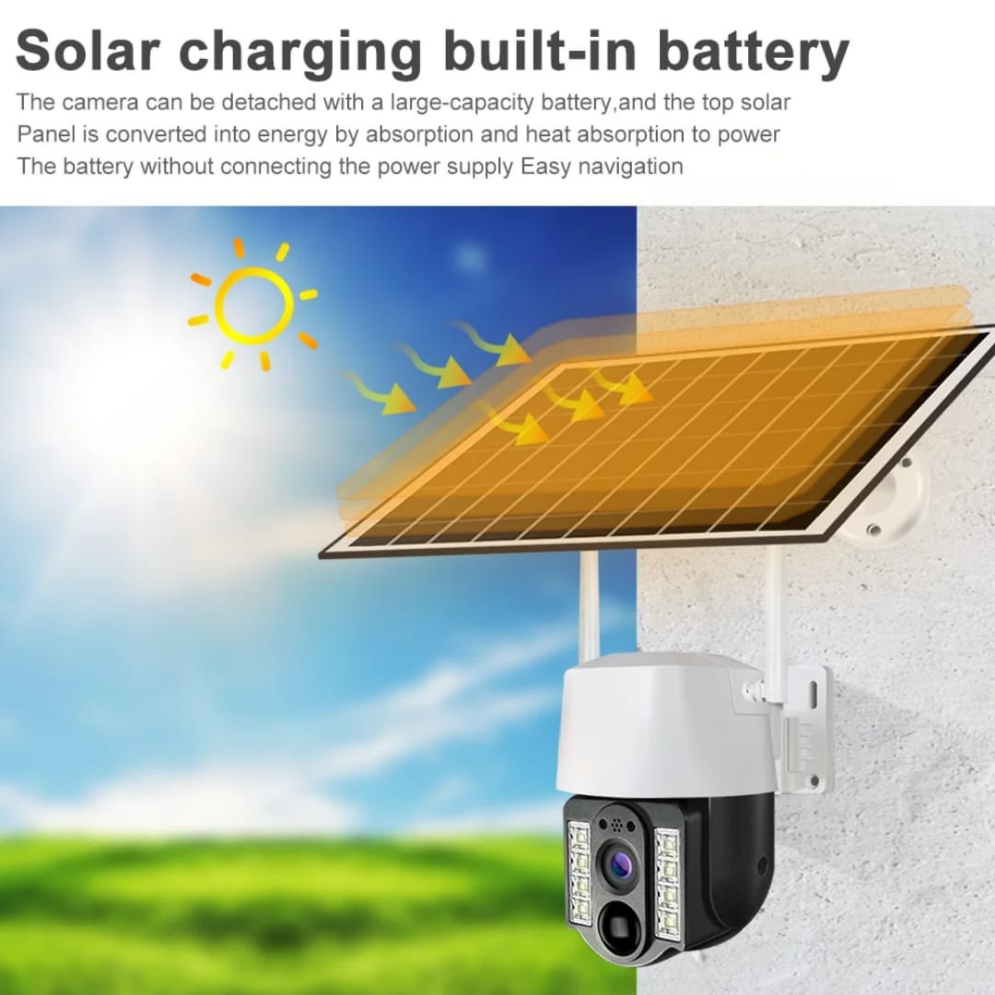 Camara Seguridad Wifi Solar Domo Exterio