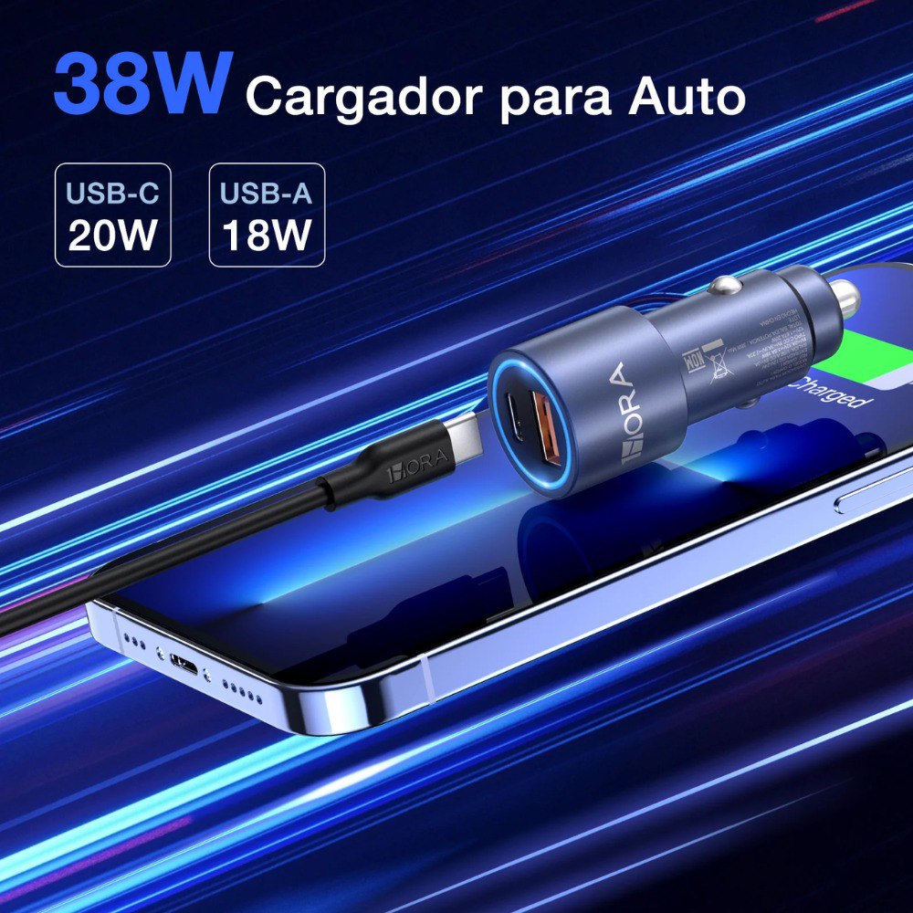 Cargador Tipo C Usb + Cable Tipo C 38W